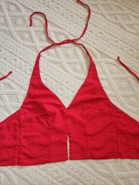 XS Abercrombie And Fitch  Red Halter Crop Top